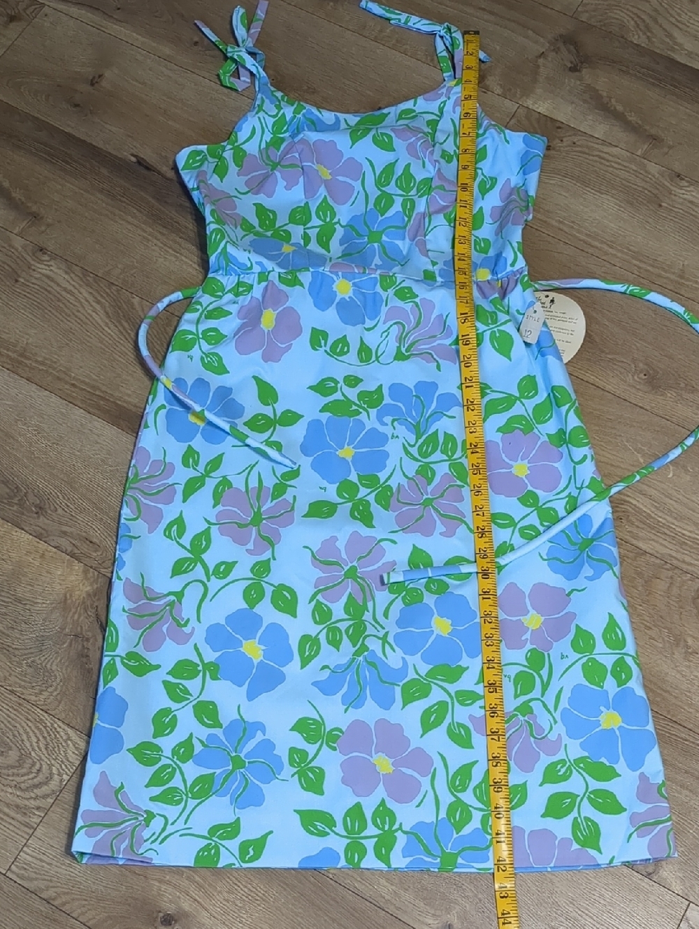 Vintage THE VESTED GENTRESS Floral Hand Screened Poly Cotton Dress Sz 12 NWT - Picture 9 of 15